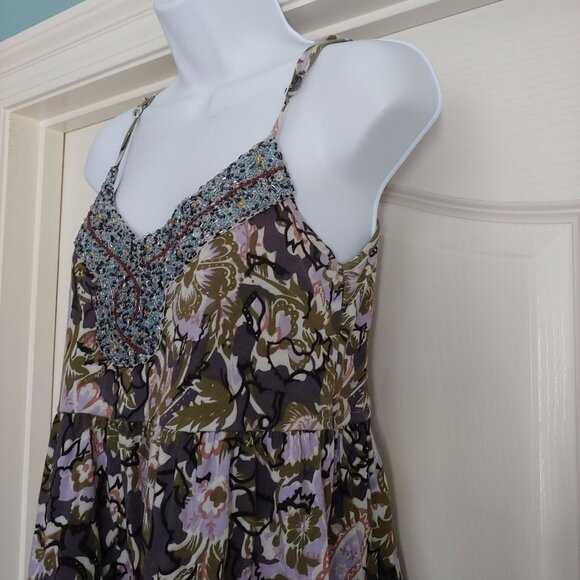 Free People Beaded Sequin Short Sundress Sleeveless Pockets - Picture 7 of 15